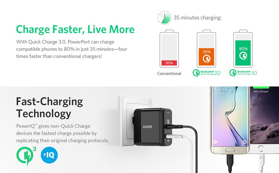 2-Anker PowerPort 2 Quick Charge 3.0