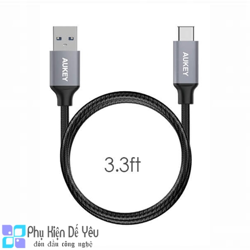 Cáp USB-C to USB 3.0 Aukey 1m - Bện Nylon