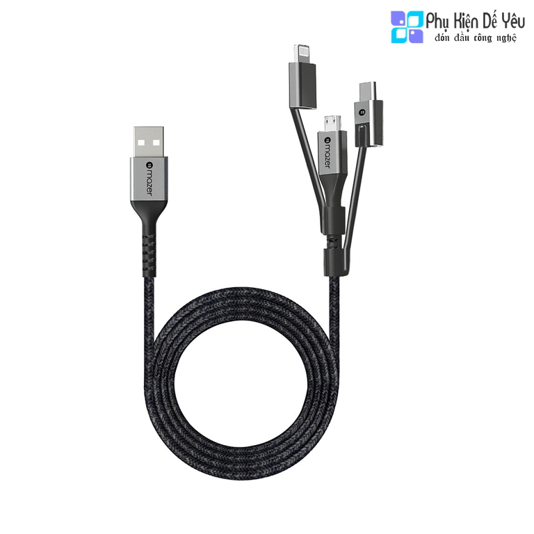 Cáp Mazer Infnite.LINK 3 Pro Trio Lightning/USB-C/Micro USB to USB-A Cable