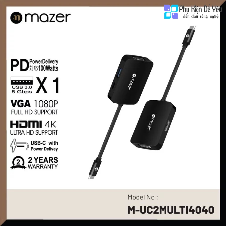 Bộ chuyển đổi Mazer USB-C Multiport Hub 4040 (4-in-1)