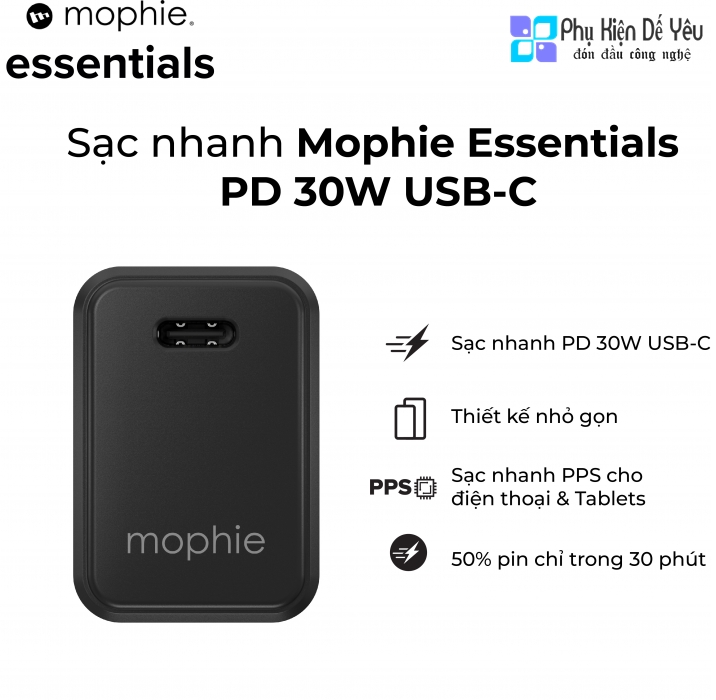 Sạc Mophie Essentials USB-C PD 30W