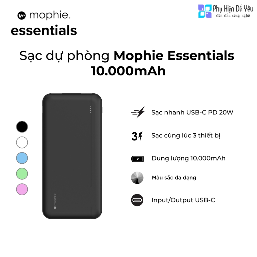 Pin sạc dự phòng Mophie Essentials 10.000mAh - USB-C PD