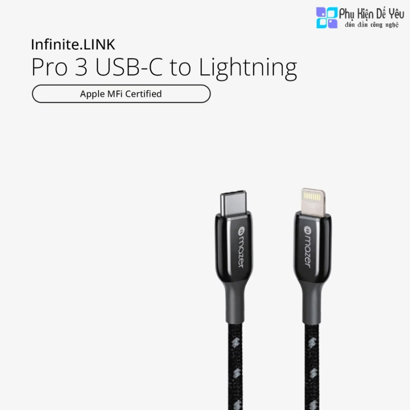 Cáp Mazer Infinite.LINK Pro 3 USB-C to Lightning 0.5m/ 1.25m/ 2.5m