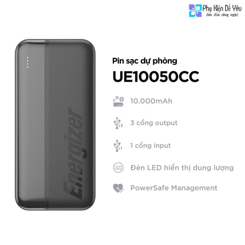 Pin dự phòng Energizer UE10050CC - 10,000mAh