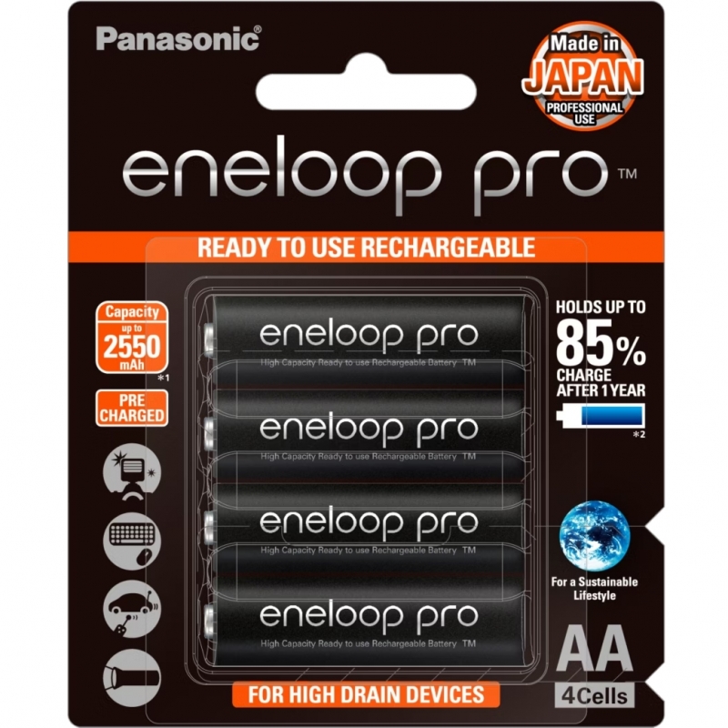 Pin sạc Panasonic Eneloop Pro AA 2550mAh (4 viên)