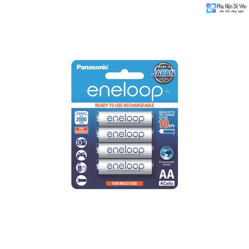 Pin sạc Panasonic Eneloop AA 2000mAh (4 viên)