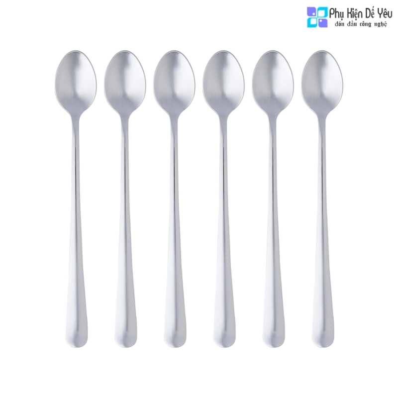 Thìa Macchiato bằng thép không gỉ Amazon Basics có cạnh tròn, gói 6 chiếc