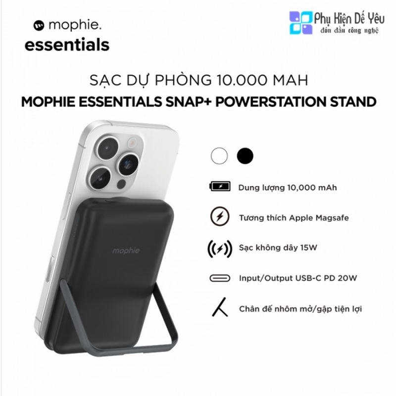 Pin dự phòng Mophie essentials snap+ powerstation 10K with stand - 10.000mAh