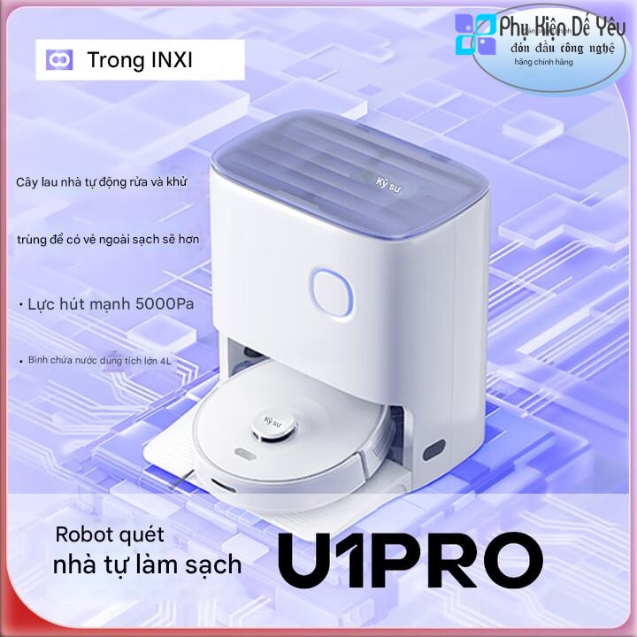 Robot hút bụi và lau nhà INXNI U1 PRO (tự giặt, sấy khô giẻ, khử khuẩn ion bạc)