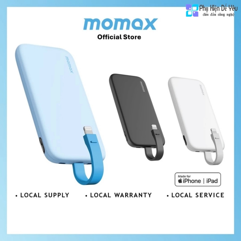 Pin dự phòng MOMAX iPower PD3 kèm cáp Lightning 10000mAh