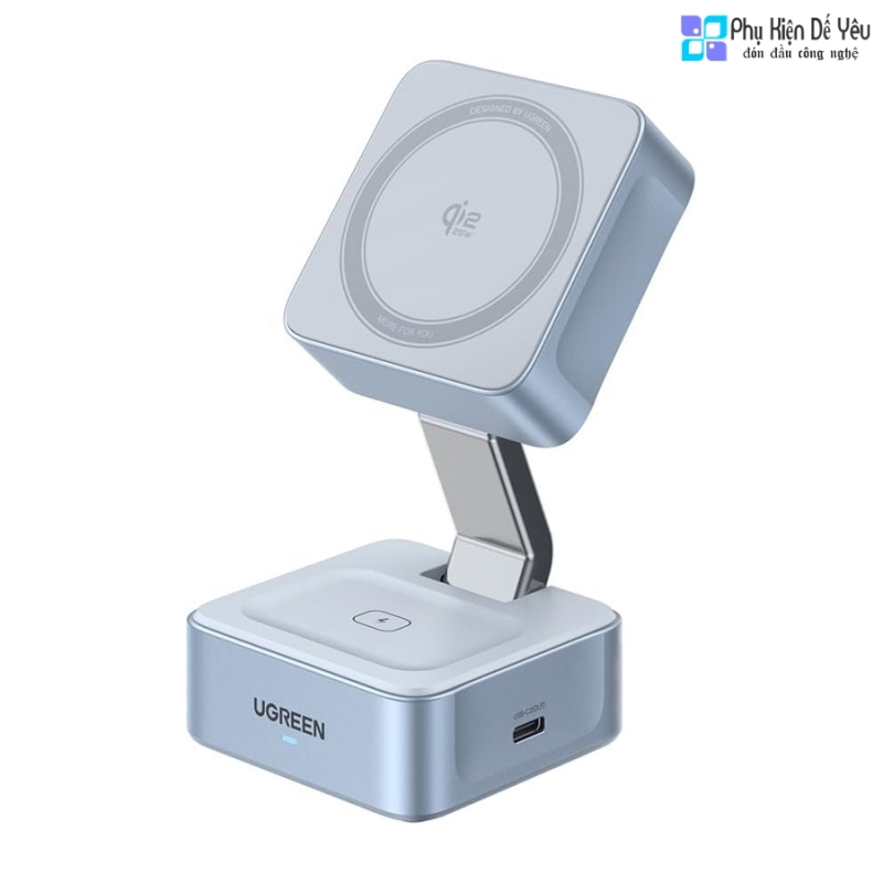 Sạc không dây UGREEN Qi2 25W MagFlow 2-in-1 Magnetic Wireless Charger (MagSafe) - W752-55960