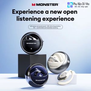 Tai nghe không dây Bluetooth 5.4 Monster MQO33, âm thanh Dolby Immersive Sound, tai nghe gọi HD, khử tiếng ồn khi chơi thể thao, kiểu dáng mở.