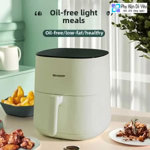Nồi chiên không dầu tự động SHARP KF-AF-E50DK-G dung tích lớn 5L, tích hợp chức năng hấp, chiên mềm, nướng, lớp lót chống dính bên trong, giữ ấm 24 giờ.