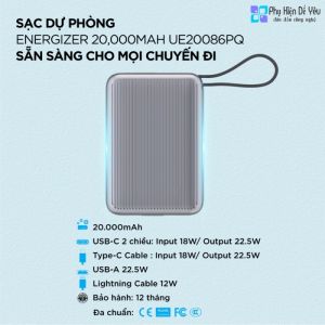 Pin dự phòng Energizer UE20086PQ - 20.000mAh