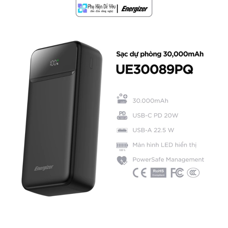 Pin dự phòng Energizer UE30089PQ - 30.000mAh