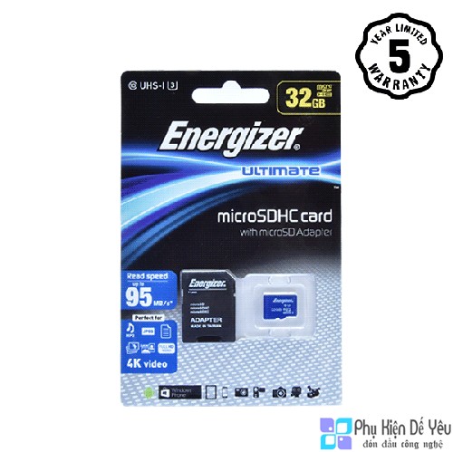 Thẻ nhớ Micro SDHC 32GB Energizer UL U3 95MB/s - FMDAAU032A