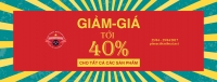 Khuyến mãi khủng dịp 30/4 - 1/5 GIẢM GIÁ TỚI 40%