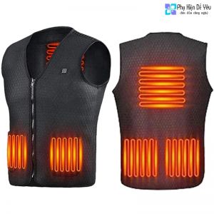 Áo khoác sưởi ấm điện USB (5 vùng, 3 mức nhiệt)