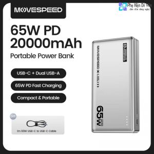 Sạc dự phòng MOVESPEED E20 65W 20000mAh Type C Sạc nhanh